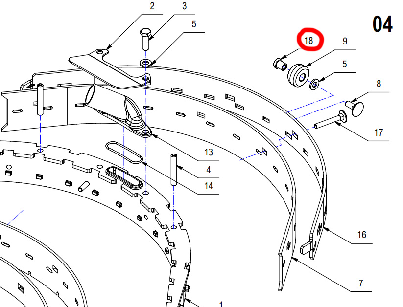 Tulejka z gwintem kółeczka dyszy Vispa/Genie