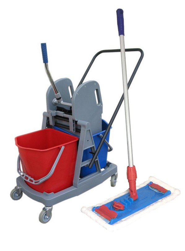 Zestaw do sprzątania z dwoma wiadrami 17L i mopem speedy 50cm